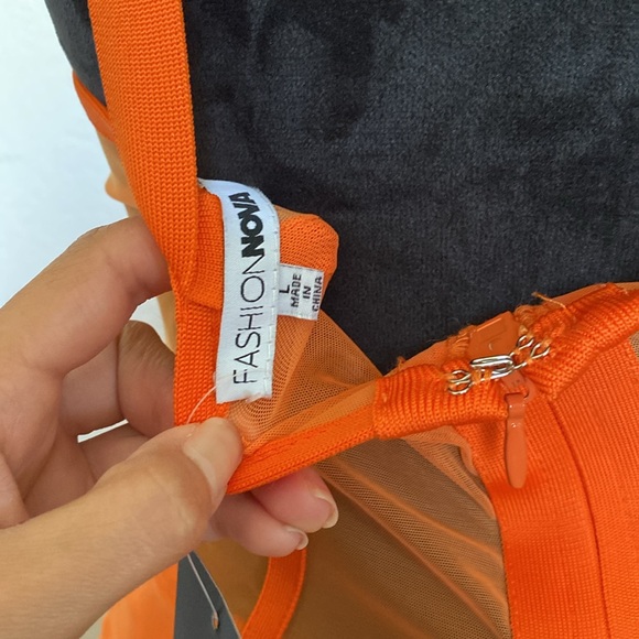 Fashion Nova orange see through dress - Picture 6 of 7